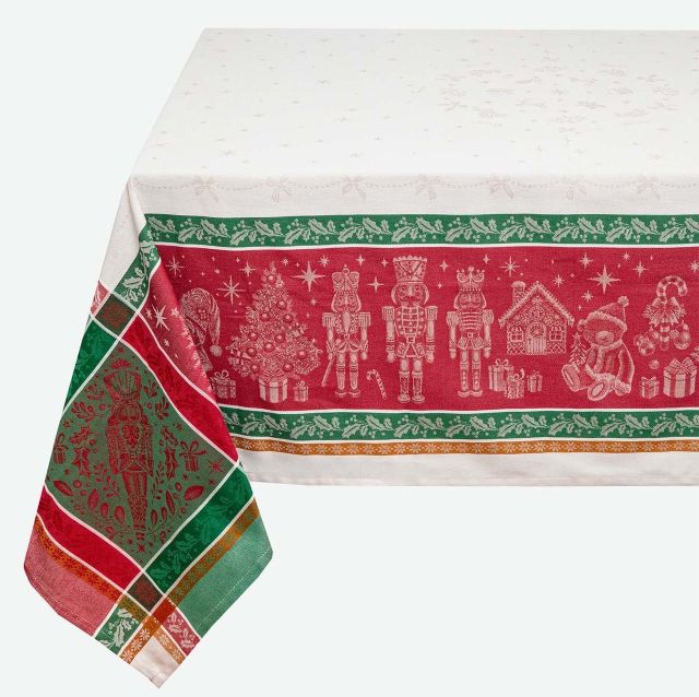 French Jacquard tablecloth, Teflon (Pole Nord. red/green) French Jacquard tablecloth, Teflon (Pole Nord. red/green)